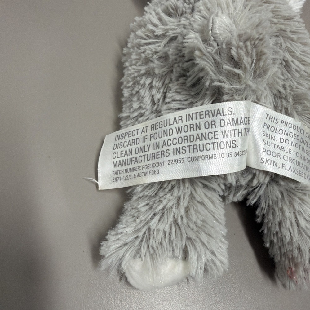 Warmies Microwavable Plush Husky Dog 10" Gray Cream Stuffed Animal Heat Therapy - Picture 9 of 11